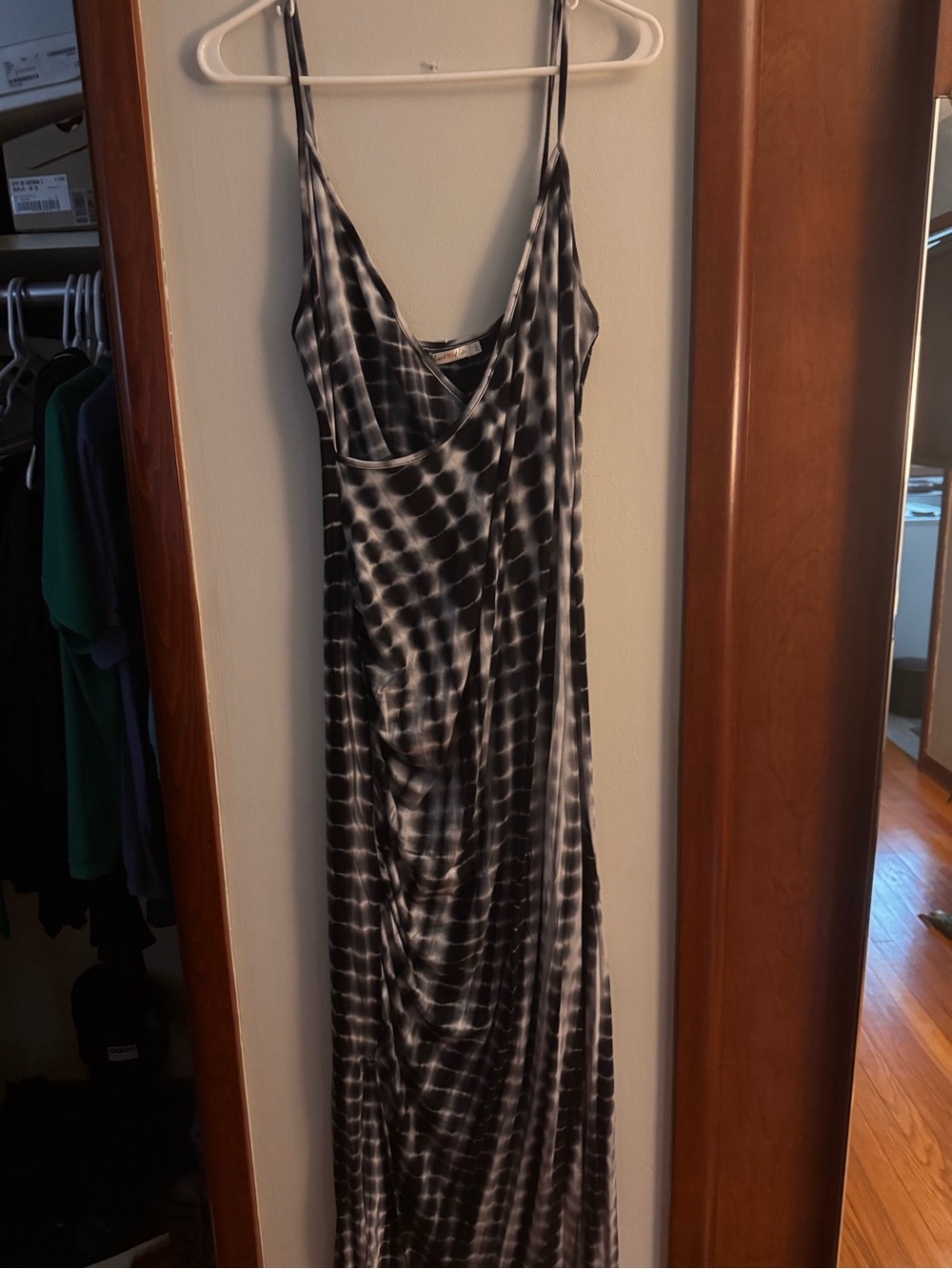Heart Hips Black & White Tie-Dye Slip Maxi